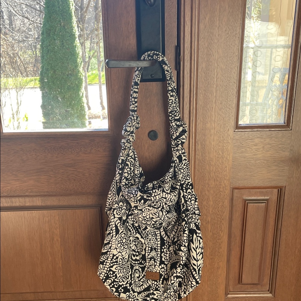 Aeropostale Black and White Floral Shoulder Bag